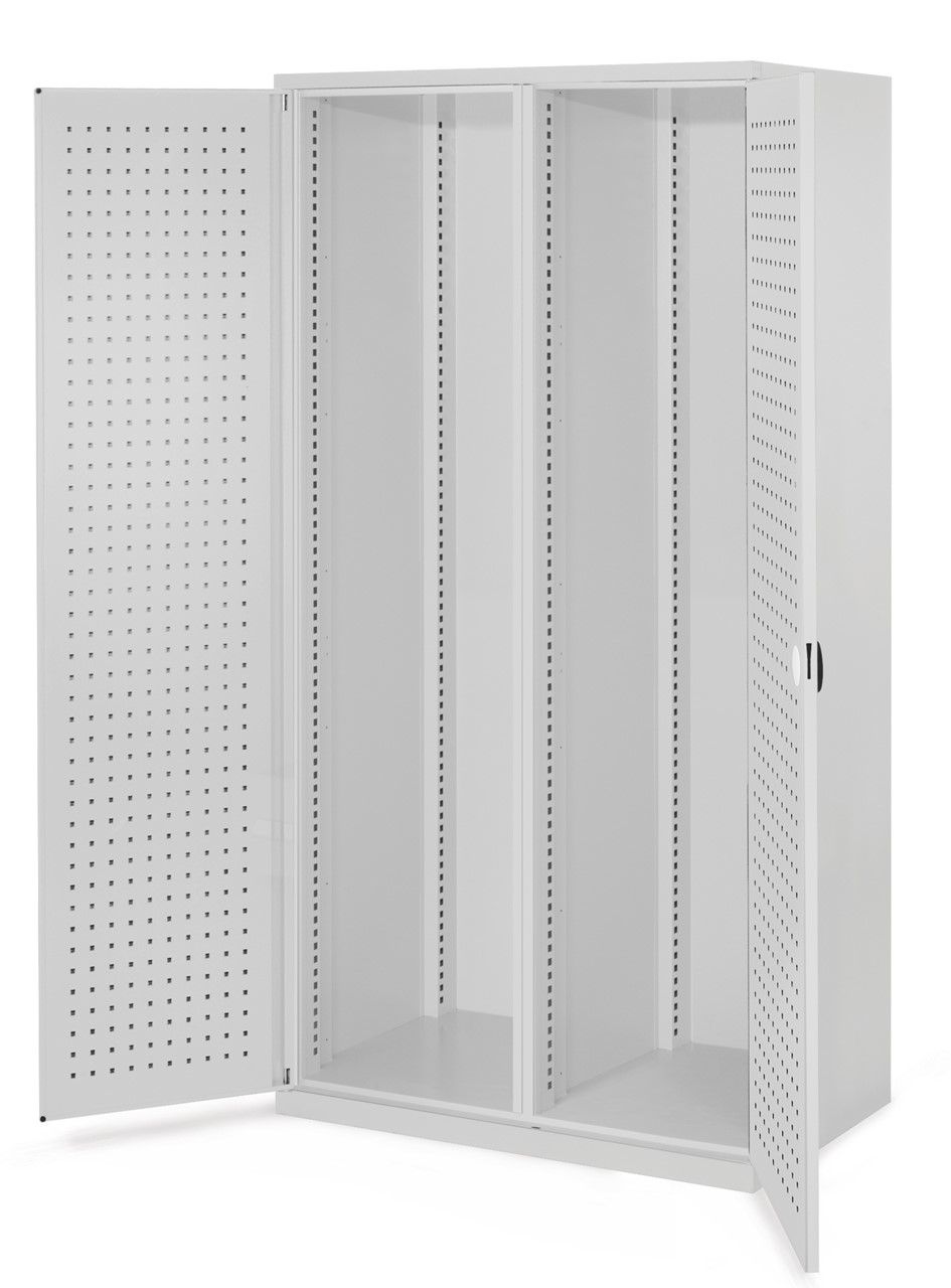 Schwerlastschrank mit Mitteltrennwand 1950x1000x600 mm HxBxT, Lochplattentüren