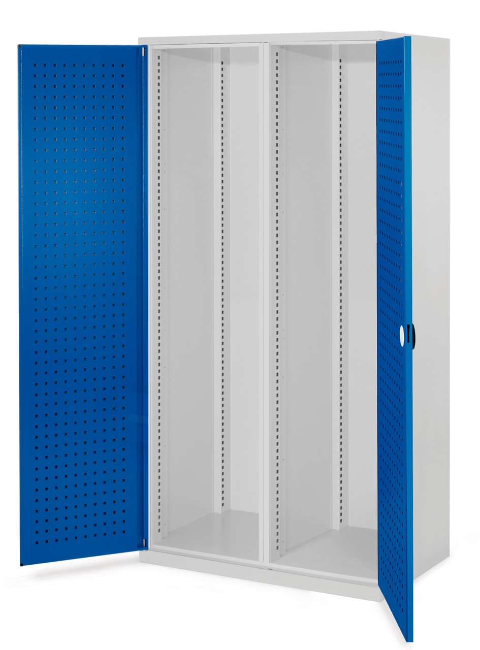 Schwerlastschrank mit Mitteltrennwand 1950x1000x600 mm HxBxT, Lochplattentüren