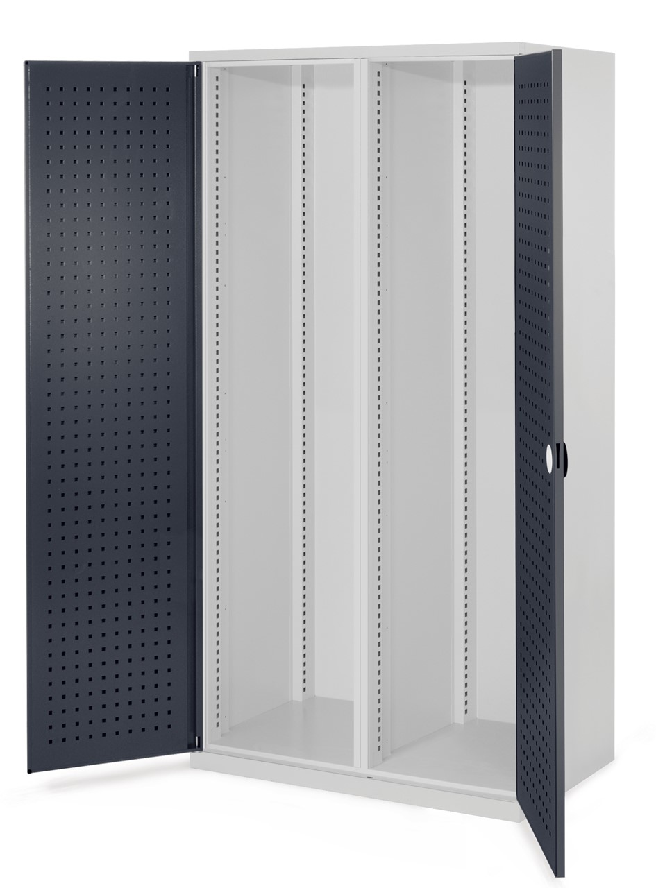 Schwerlastschrank mit Mitteltrennwand 1950x1000x600 mm HxBxT, Lochplattentüren