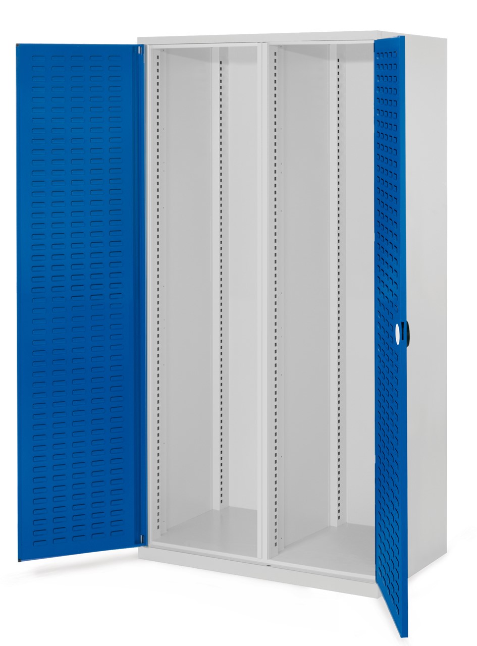 Schwerlastschrank mit Mitteltrennwand 1950x1000x600 mm HxBxT, Schlitzplattentüren