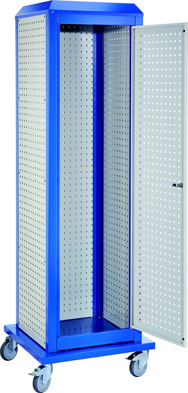 Tooltower, 2175x700x700 mm HxBxT, mit 3 aussenliegenden Lochplatten und 1 Lochplattentüre, ganze Höhe