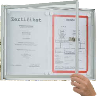 Basic-Schaukasten eckige Ecken 260x350x22 mm, 1 x A4, 1 Stück an Lager