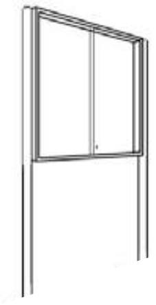 Standsäulenpaar (2 Stück) für Aussenschaukästen zum einbetonieren