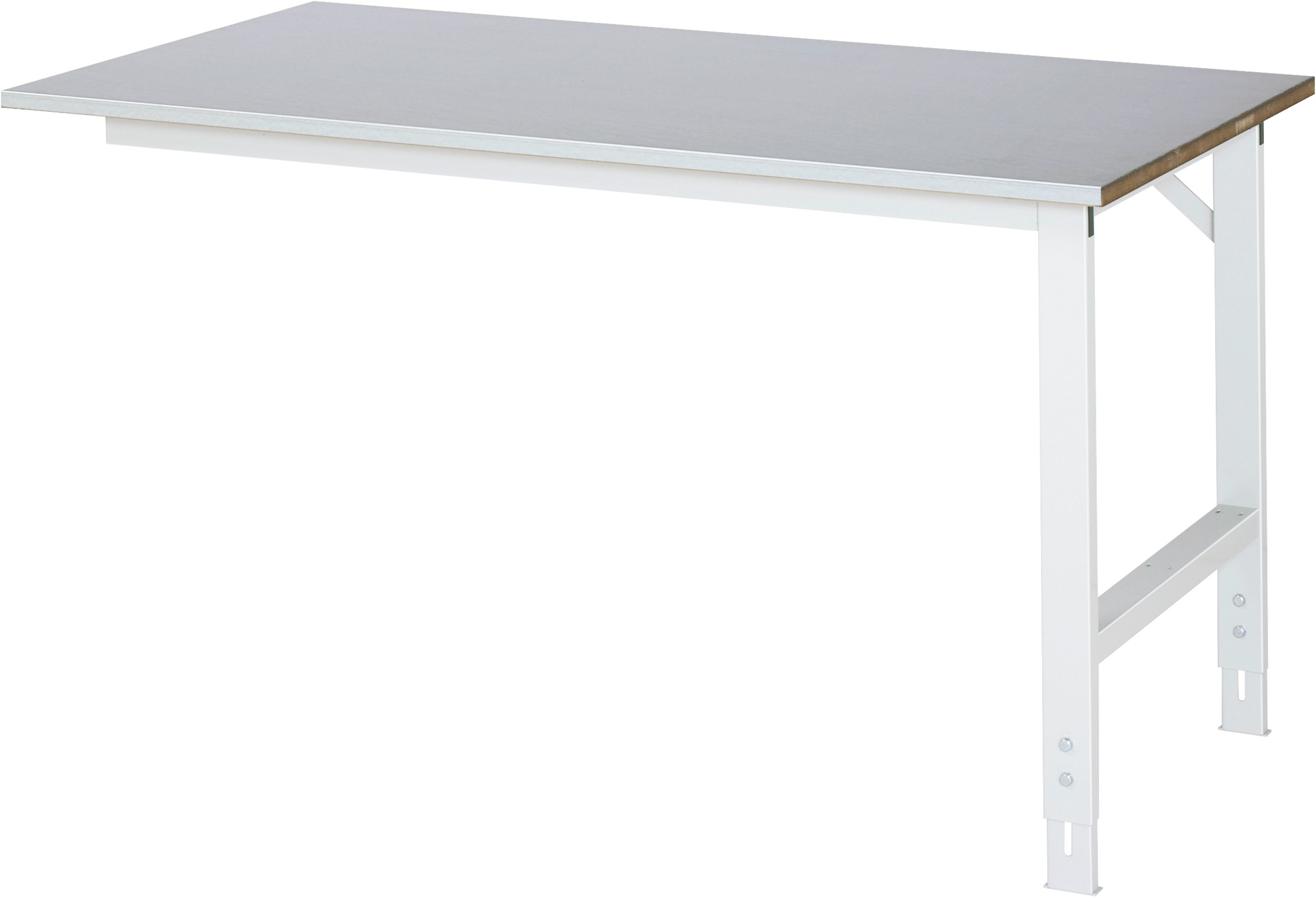 Anbautisch, B 750 x T 800 x H 760-1080 mm, Stahlblechbelag-Platte 25 mm