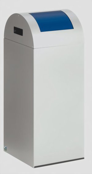 Wertstoffsammelgerät WSG 55 R Korpus silber, Einwurfklappe enzianblau