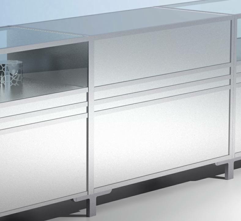 Thekenmodul 900x1200x600 HxLxT, gerade Form