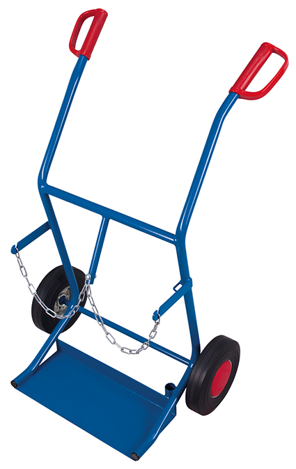 Stahlflaschenkarre für 2 Flaschen, Vollgummireifen