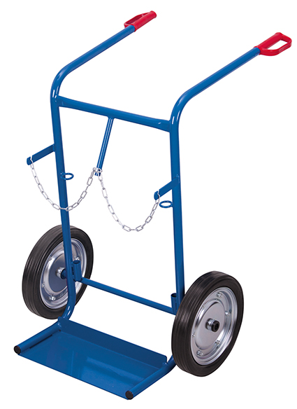 Stahlflaschenkarre für 2 Flaschen, Vollgummireifen