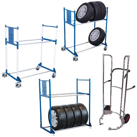 Reifenregale/-wagen mit Rollen