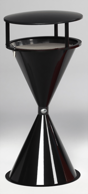 Standascher Kunststoff, für Hallen, Flure, Foyers und Warteräume, schwarzgrau mit Dach