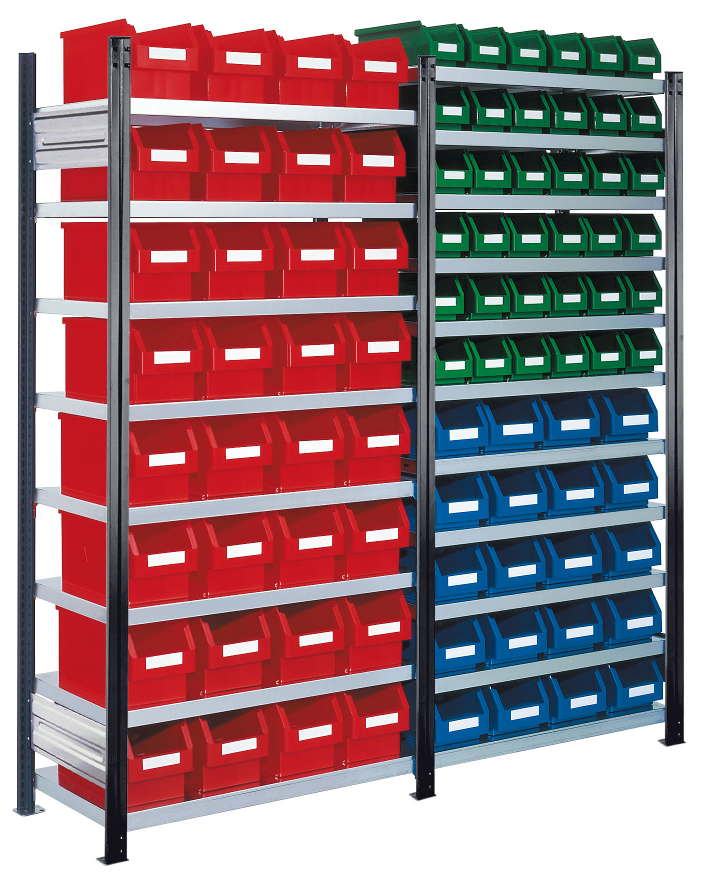 Sichtlagerkästen Grund-/Anbauregal, Modell 16, Profile RAL 7016 anthrazitgrau