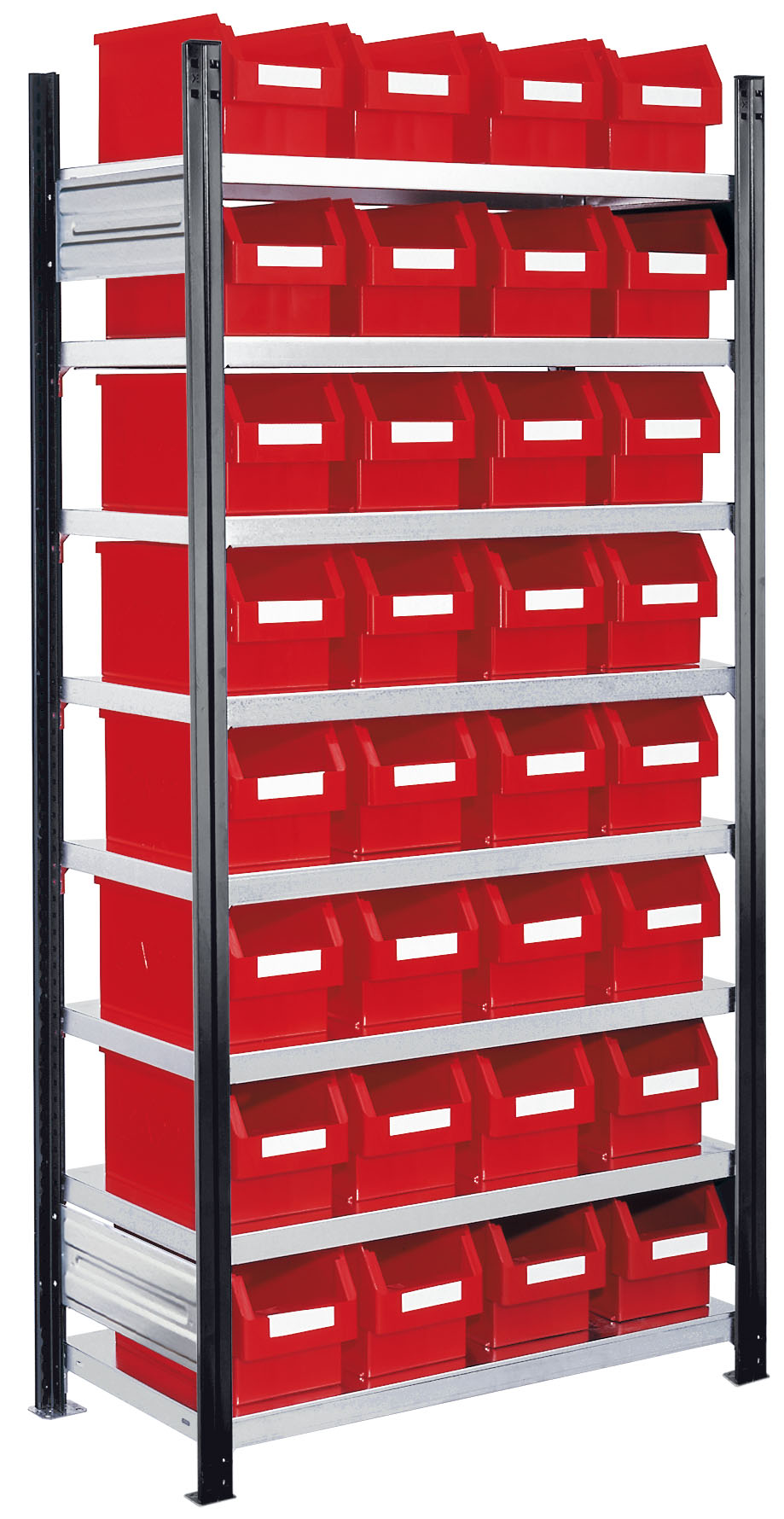 Sichtlagerkästen-Grundregal, Modell 12, Profile RAL 7016 anthrazitgrau