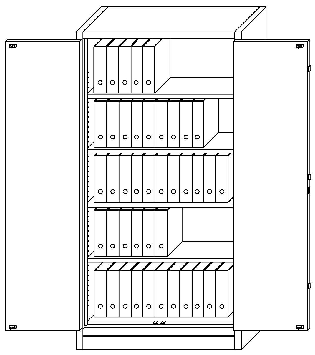 Aktenschrank PRIO 90, 1964x1064x491 mm HxBxT, 90 Minuten feuerresistent