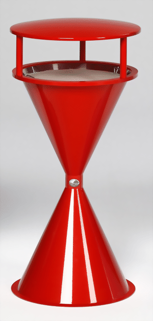 Standascher Kunststoff, für Hallen, Flure, Foyers und Warteräume, rot mit Dach