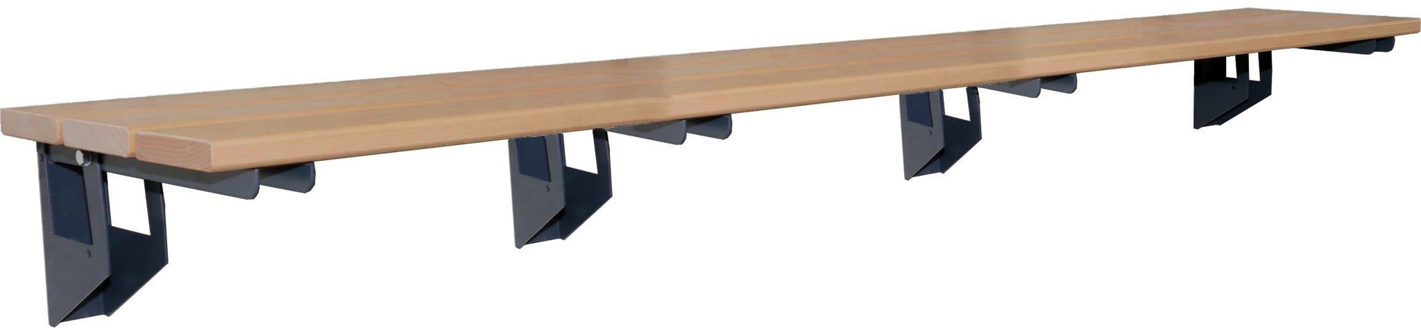 Wandsitzbank aufklappbar, Länge 2500 mm, Tiefe 370 mm