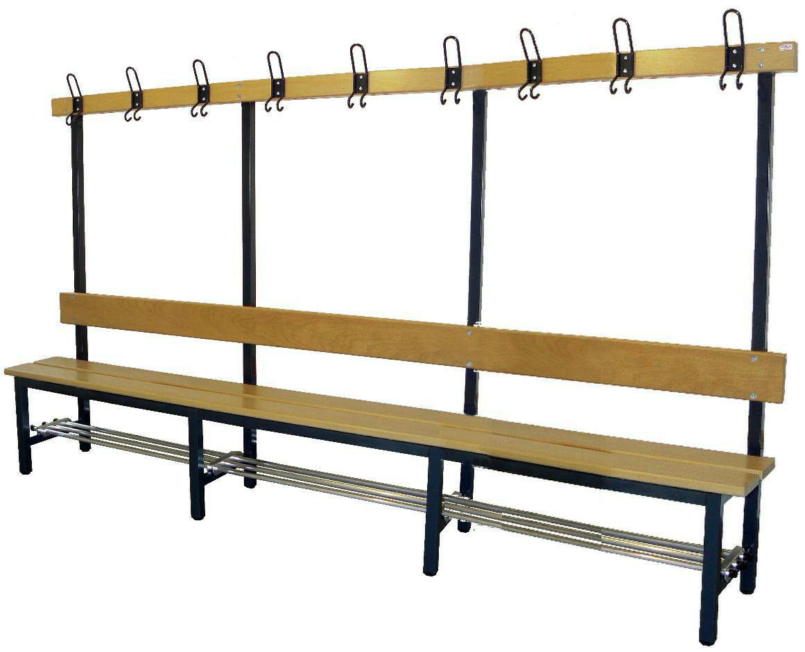 Einseitige Sitzbank Länge 3000 mm mit aufklappbarem Schuhrost für Kinder