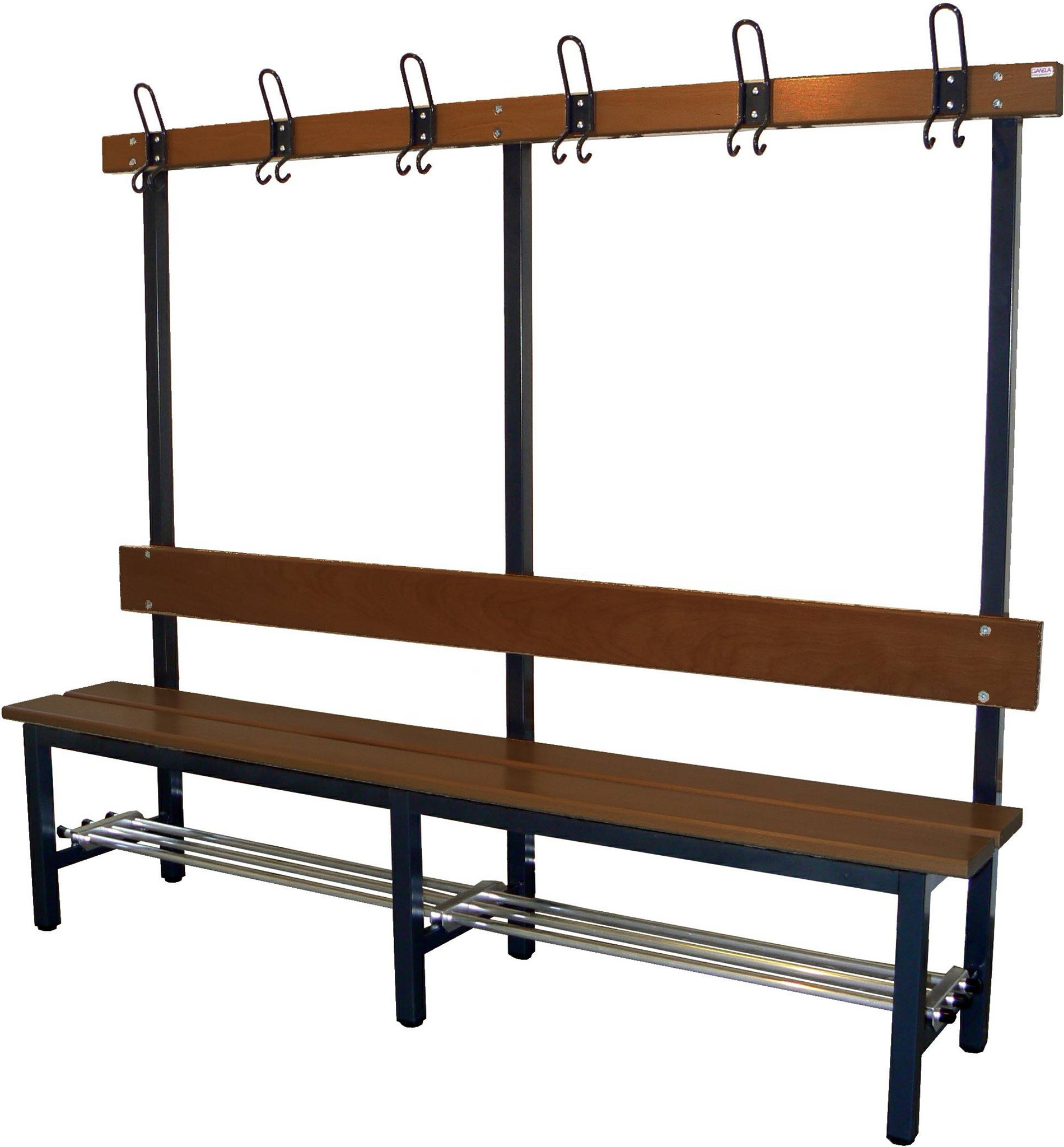 Einseitige Sitzbank Länge 1500 mm mit aufklappbarem Schuhrost für Kinder