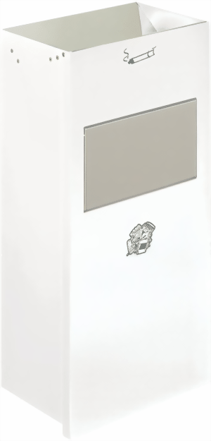 Wandabfallbehälter mit Ascher, Farbe weiss
