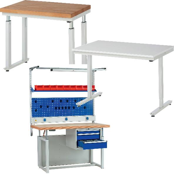 höhenverstellbare Werkbänke/Tische
