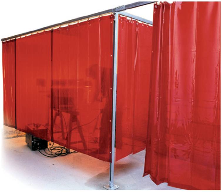 Schutzvorhang rotorange