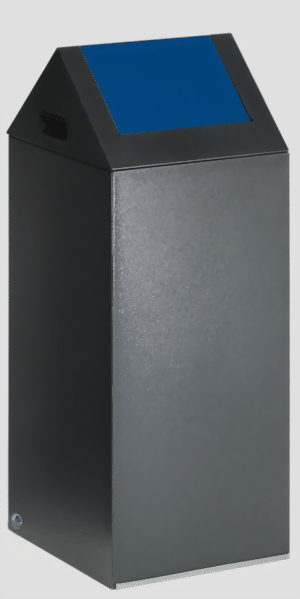 Wertstoffsammelgerät WSG 55 S Korpus antik-silber, Einwurfklappe enzianblau