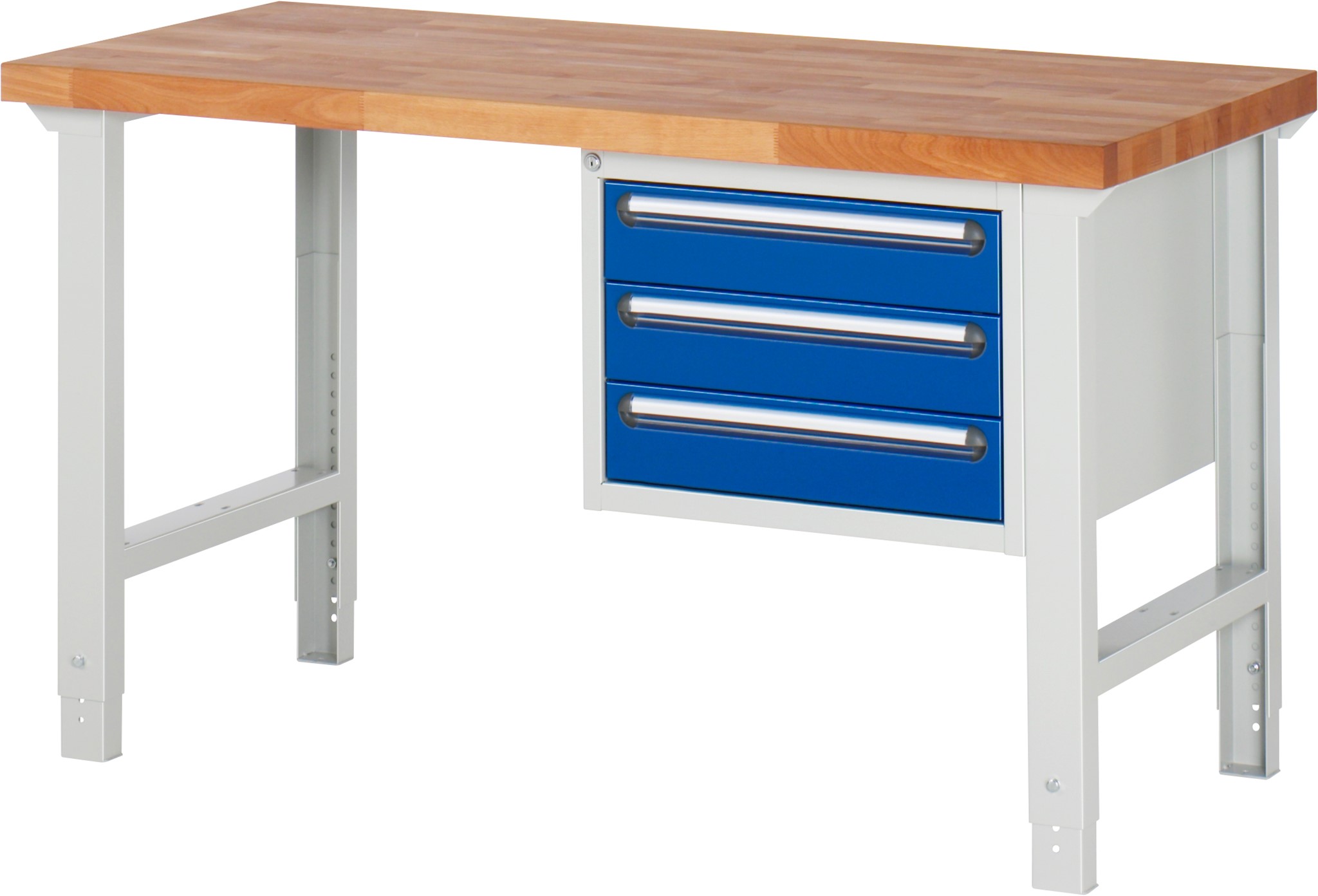 Werkbank Modell 7000, B 1250 x T 700 x H 840 mm, Buche-Massiv-Platte 40 mm