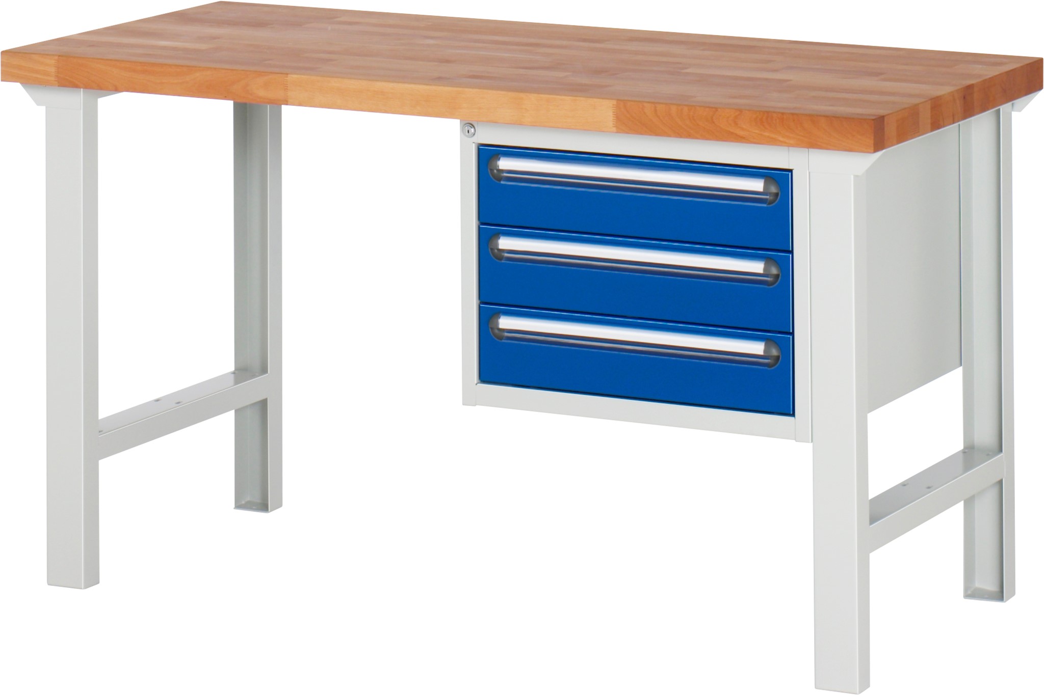 Werkbank Modell 7000, B 1250 x T 700 x H 790-1140 mm, Buche-Massiv-Platte 40 mm