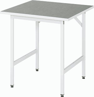 Arbeitstisch, B 750 x T 800 x H 800-850 mm, Linoleum-/Universal-Platte 25 mm