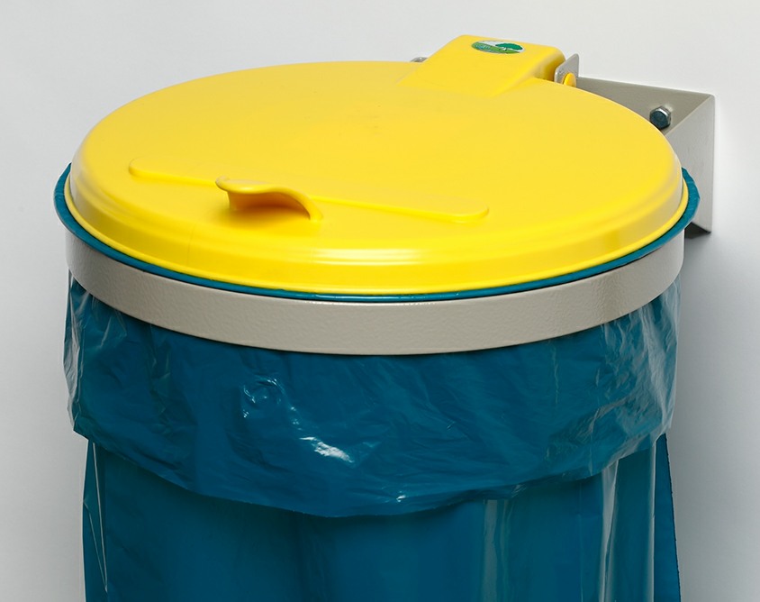 WS mit Wandhalterung, Deckelfarbe: Gelb, für 110 L Säcke