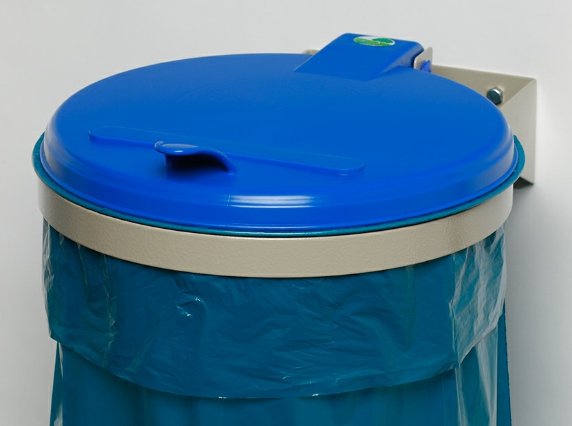 WS mit Wandhalterung, Deckelfarbe: Blau, für 110 L Säcke