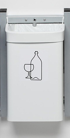 City G 3, Farbe: RAL 9016 Weiss für Glas, für 35 Liter Säcke