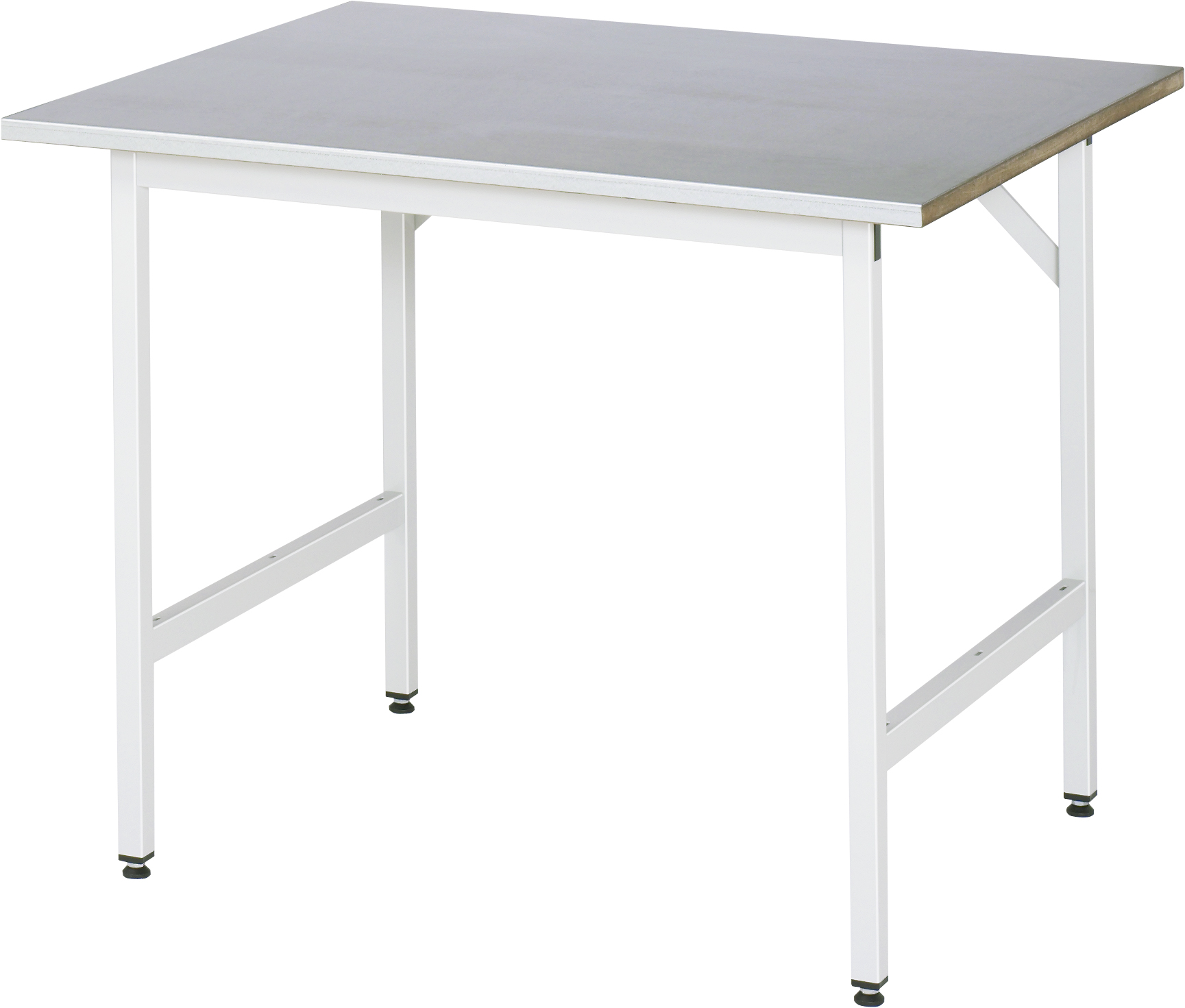 Arbeitstisch, B 1000 x T 800 x H 800-850 mm, Stahlblechbelag-Platte 25 mm