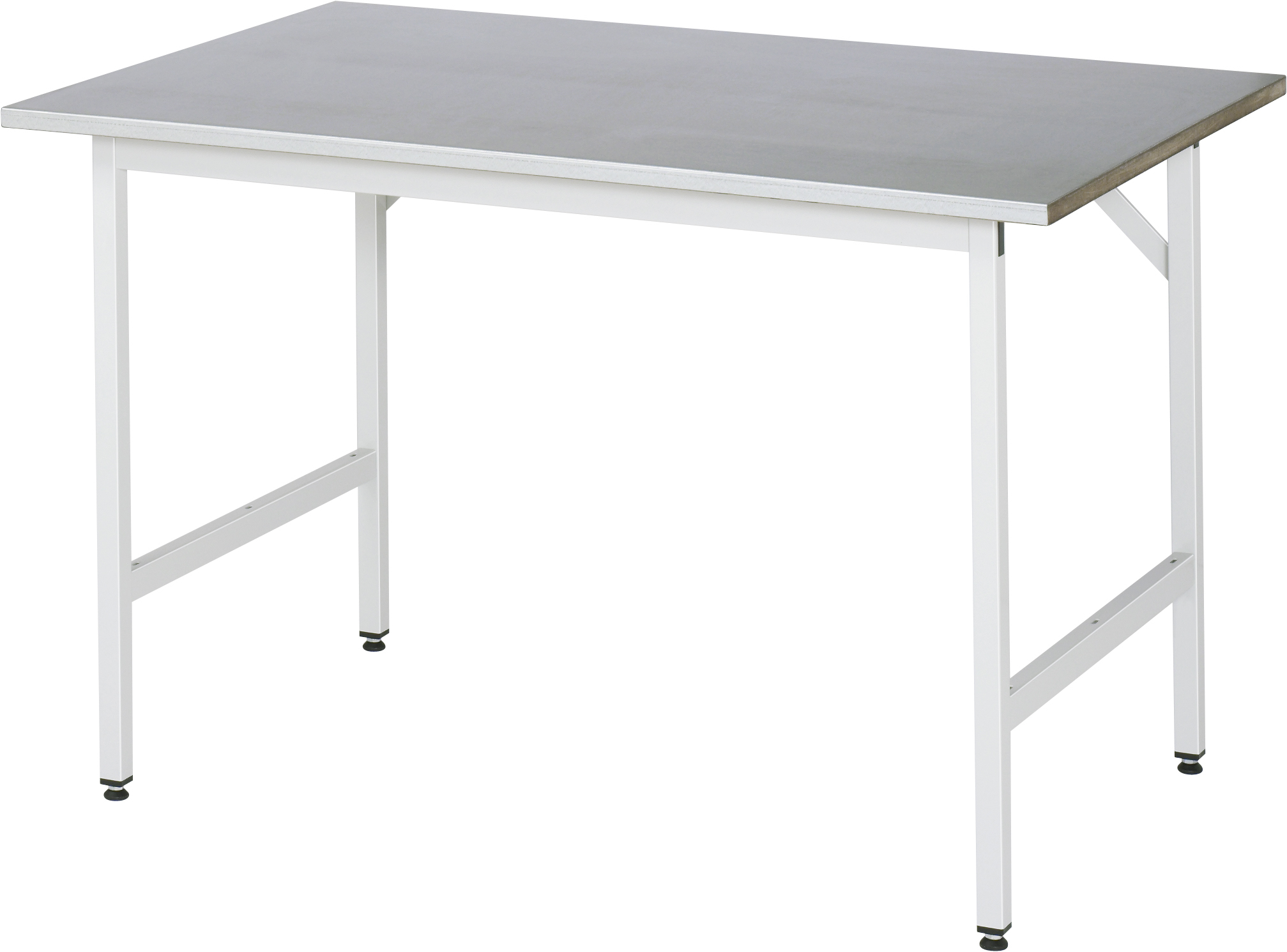 Arbeitstisch, B 1250 x T 800 x H 800-850 mm, Stahlblechbelag-Platte 25 mm