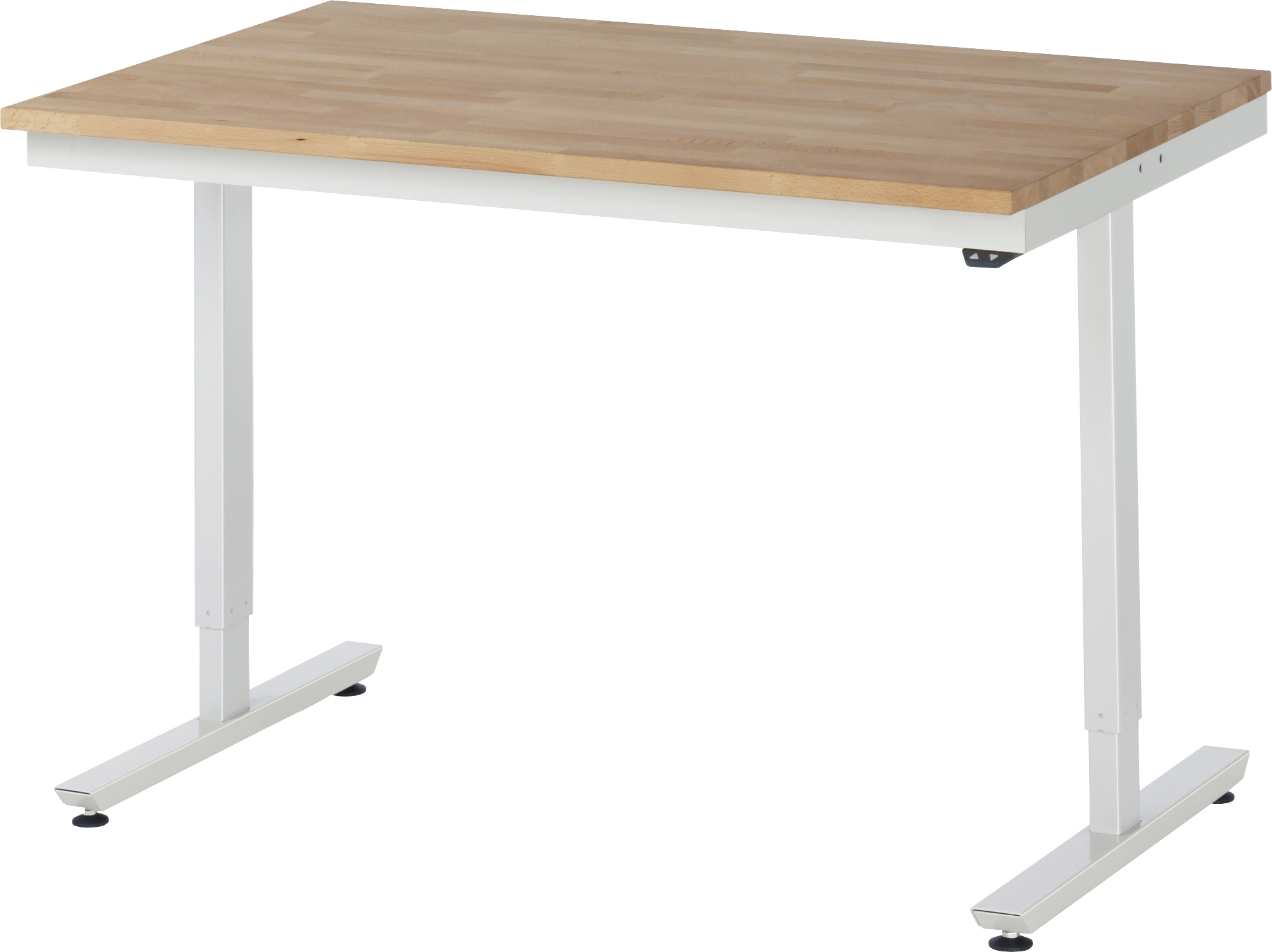 Arbeitstisch 1250x800x720-1120 mm BxTxH mit Buche-Massiv-Platte 25 mm