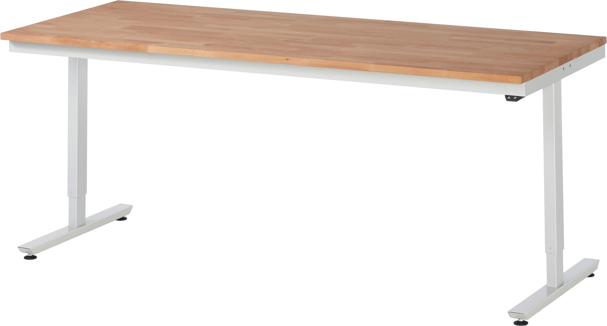 Arbeitstisch 2000x800x720-1120 mm BxTxH mit Buche-Massiv-Platte 25 mm