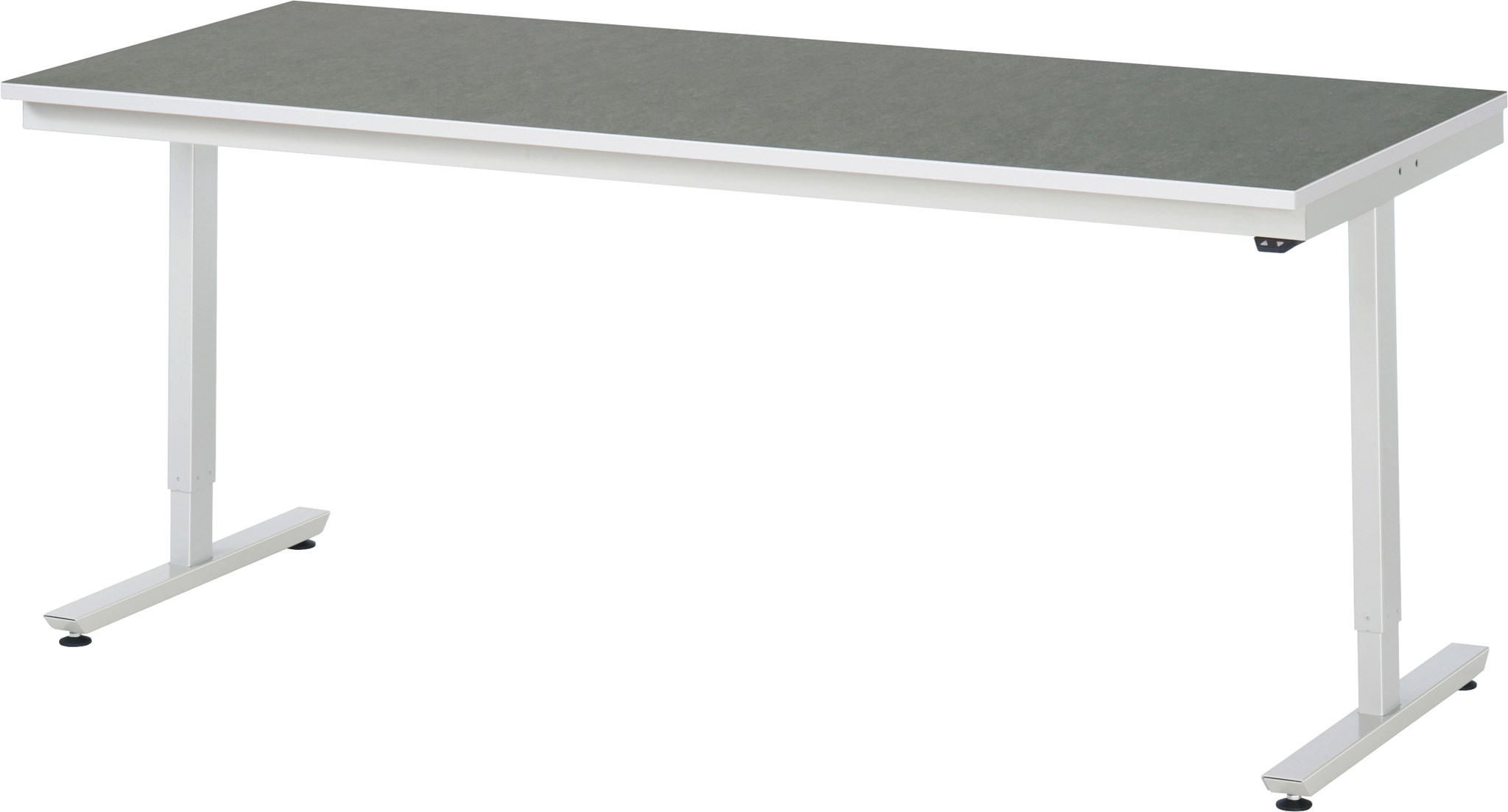 Arbeitstisch 2000x800x720-1120 mm BxTxH mit Linoleum-Platte 25 mm (2mm Linoleumbelag)