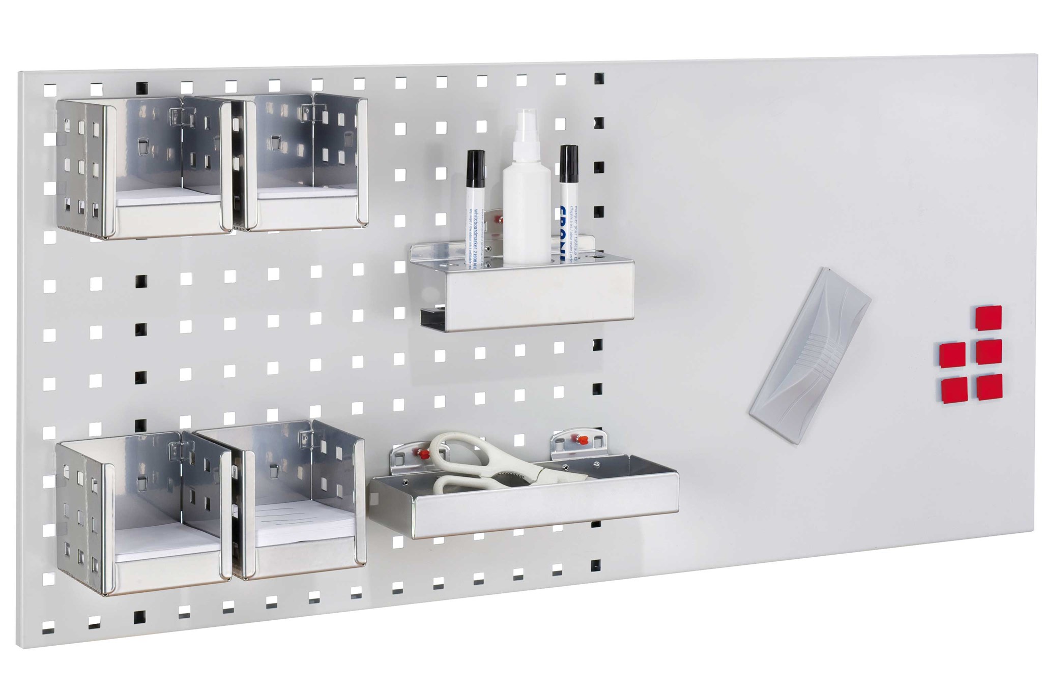 Office Set 3, 1 x Loch-/Magnetplatte RAL 7035 lichtgrau