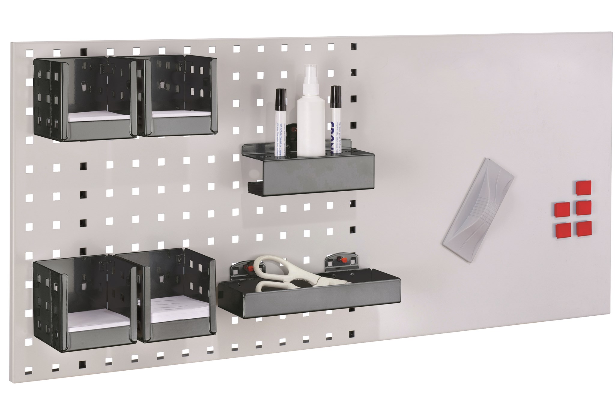 Office Set 3, 1 x Loch-/Magnetplatte RAL 7016 anthrazitgrau