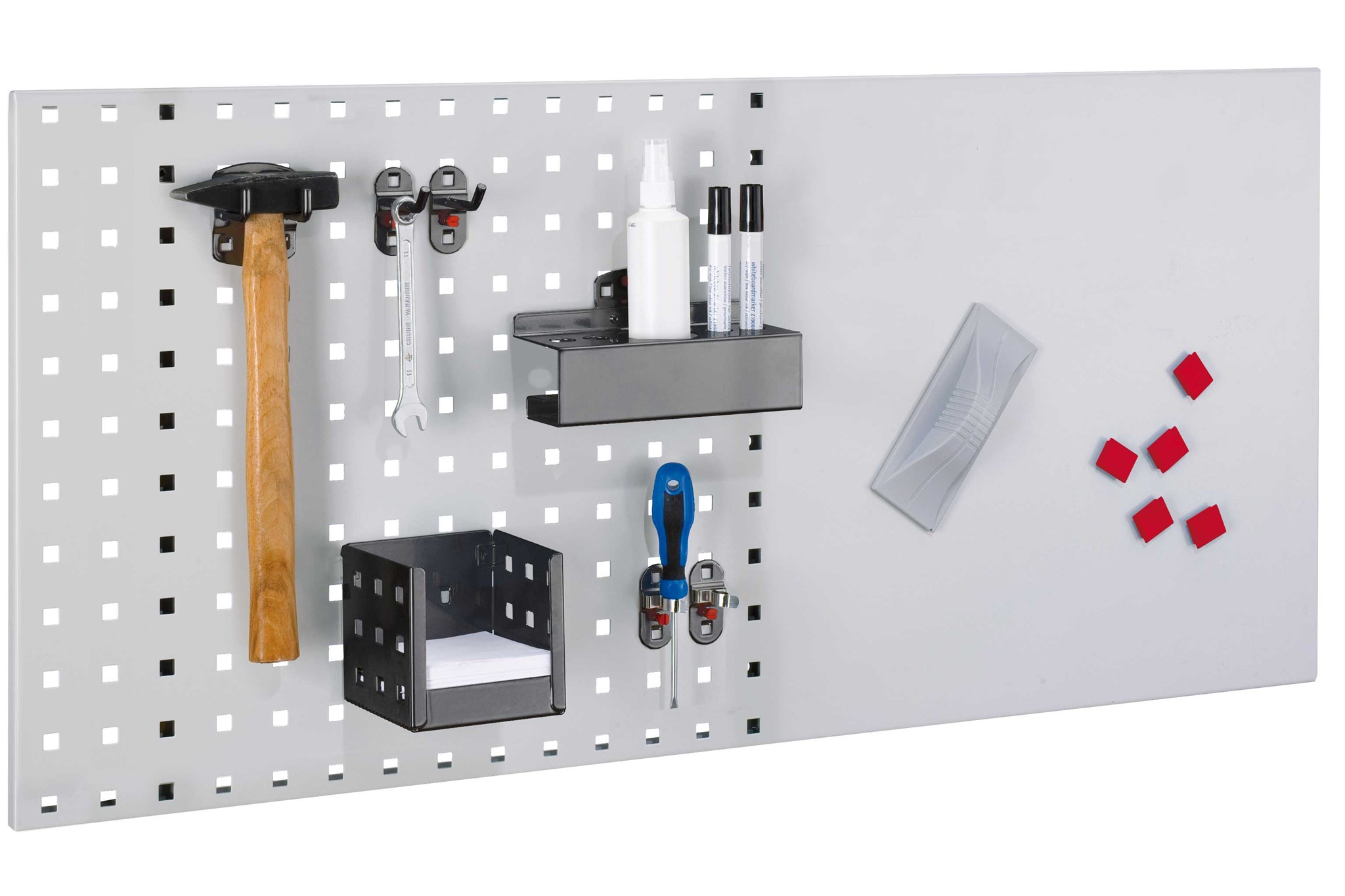 Lager-Set 4, 1 x Loch-/Magnetplatte 450x1000 mm BxL, RAL 7016 anthrazitgrau