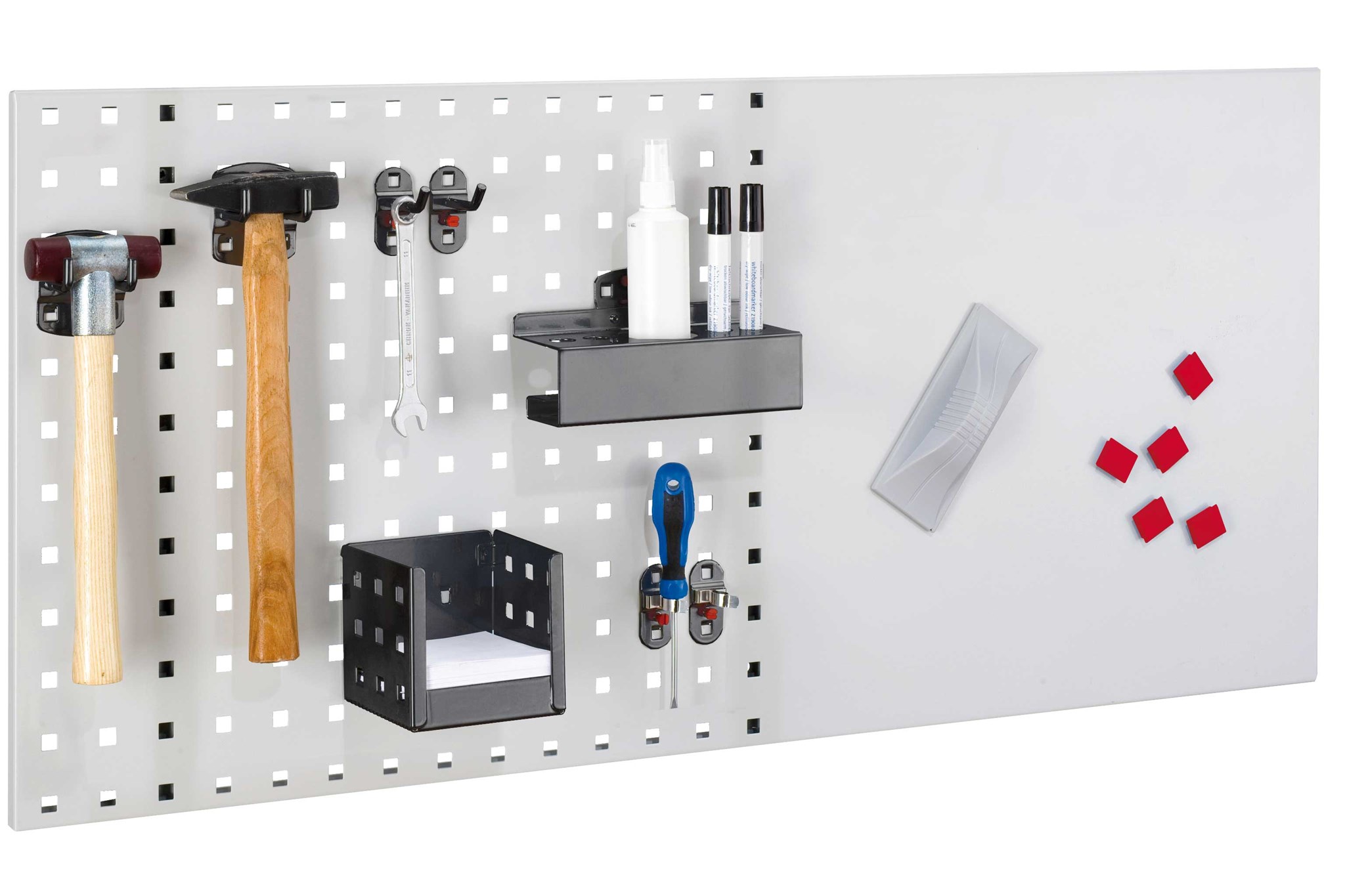 Lager-Set 2, 1 x Loch-/Magnetplatte 450x1000 mm BxL, RAL 7016 anthrazitgrau