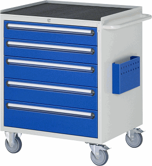 Montagewagen Modell XL5.11, B 770 x T 650 x H 975 mm, Metall-Top 25 mm mit Anti-Rutsch-Matte 