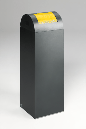 Wertstoffsammelgerät WSG 85 R Korpus antik-silber, Einwurfklappe verkehrsgelb