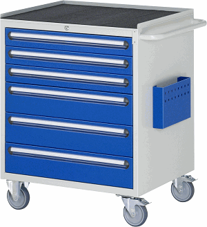 Montagewagen Modell XL5.9, B 770 x T 650 x H 975 mm, Metall-Top 25 mm mit Anti-Rutsch-Matte 