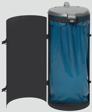 Abfallsammler mit Einflügeltüre, anthrazit, für 110 Liter Abfallsäcke