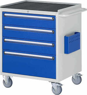 Montagewagen Modell XL5.3, B 770 x T 650 x H 975 mm, Metall-Top 25 mm mit Anti-Rutsch-Matte 