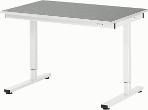 Arbeitstisch Serie RHE, B 1250 x T 800 x H 740-1040 mm, Linoleum-/Universal-Platte 25 mm