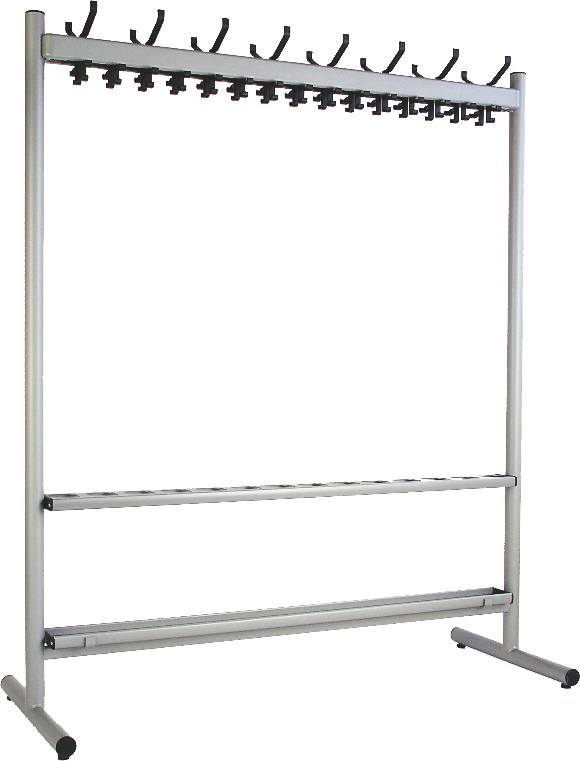 Standgarderobe Alu-Haken Länge 1700 mm mit Schirmgarnitur