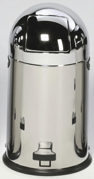 Abfallsammler 40 Liter mit Edelstahl Einwurfklappe, Edelstahl
