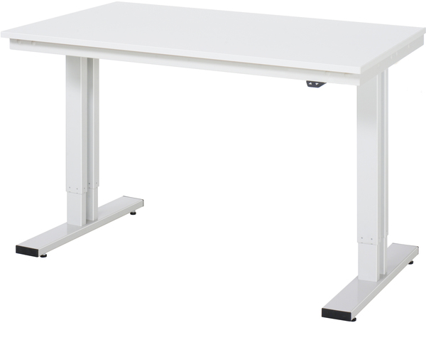 Arbeitstisch 1250x800x720-1120 mm BxTxH mit Melamin-Platte 22 mm