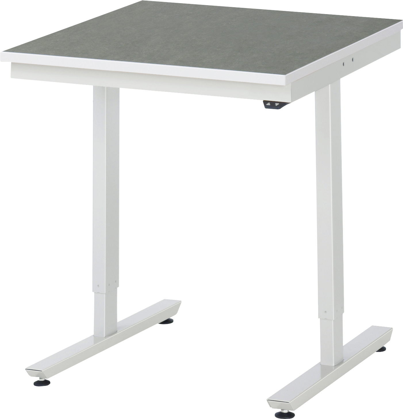 Arbeitstisch 750x800x720-1120 mm BxTxH mit Linoleum-Platte 25 mm (2 mm Linoleumbelag)